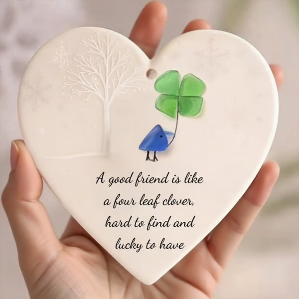 🎁Festive Offer · Now £6.99💕 ⏰Heart-Shaped Sea Glass Friendship Decor🌊✨ Shaped by Nature & Crafted by Hand💝