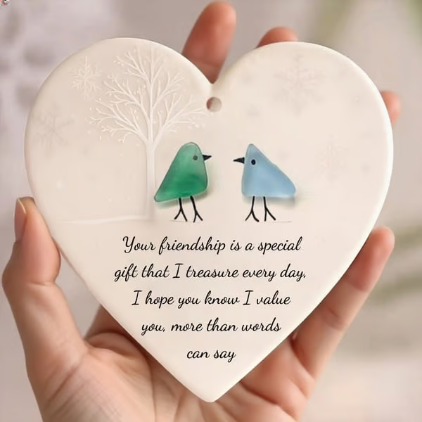 🎁Festive Offer · Now £6.99💕 ⏰Heart-Shaped Sea Glass Friendship Decor🌊✨ Shaped by Nature & Crafted by Hand💝