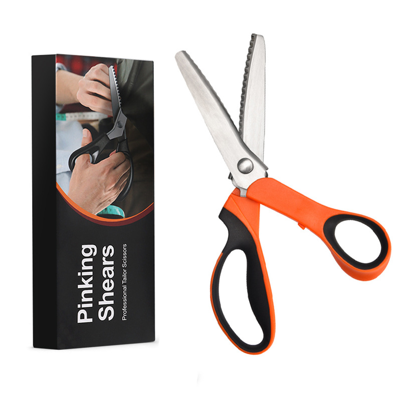 ✂️ Pinking Shears Scissors – Stainless Steel, Ergonomic Cushioned Handles – Perfect for Sewing, Quilting & Scrapbooking! 🧵💨