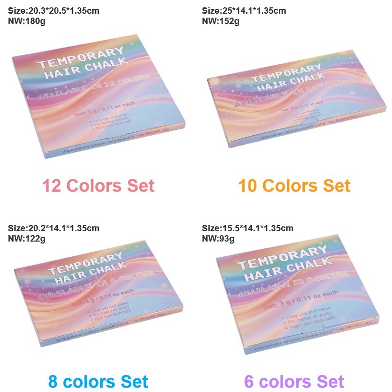 🌈 Instant Hair Color Magic – Washable Temporary Hair Chalk Set ✨