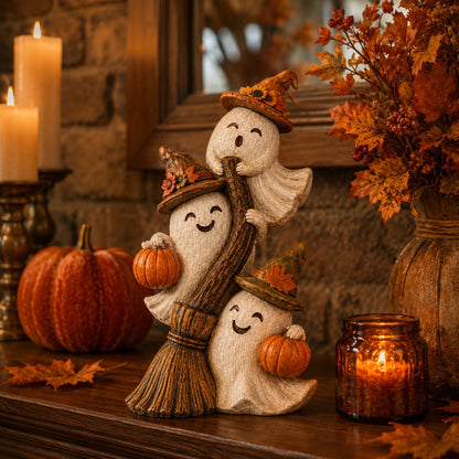 🌸Seasonal Ghost Broom Decor