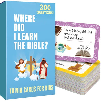 ✝️Bible Trivia Card Game – 300 Questions for Family Fun & Faith Learning (Ages 6+)