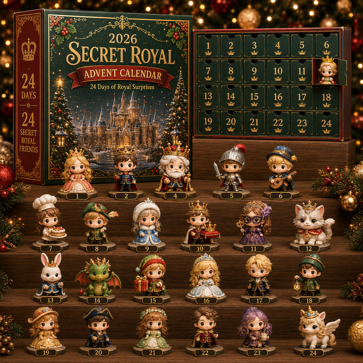 2026 Secret Royal Advent Calendar – 24 Days of Royal Friends & Magical Kingdom Surprises | Christmas Countdown Collectible Gift