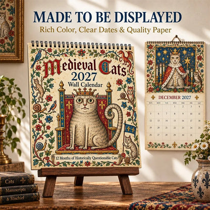 🐈🏰 Medieval Cats 2027 – 12 Months of Historically Questionable Cats