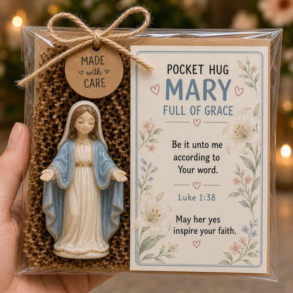 ✨✝️ Faith Pocket Hug Keepsake – Jesus, Mary & Guardian Angel Encouragement Gift