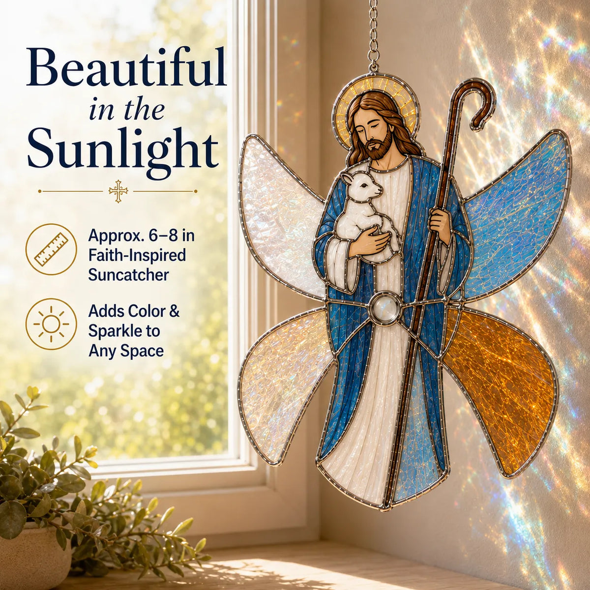 ⏳ Last Day 49% OFF – ✝️ Beginner-Friendly 3D Christian Iridescent Suncatcher DIY Kit | 6 Faith-Inspired Designs with Glass-Style Panels, Metal Frames, Hanging Chain, Tools & Step-by-Step Guide Included 💕