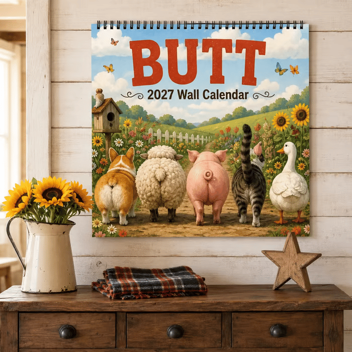 🍑🐾 BUTT Seriously… 2027 Funny Animal Wall Calendar