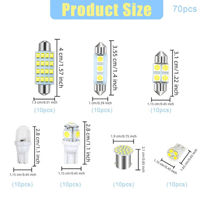 Super Bright White Interior Car Lights Kit Set