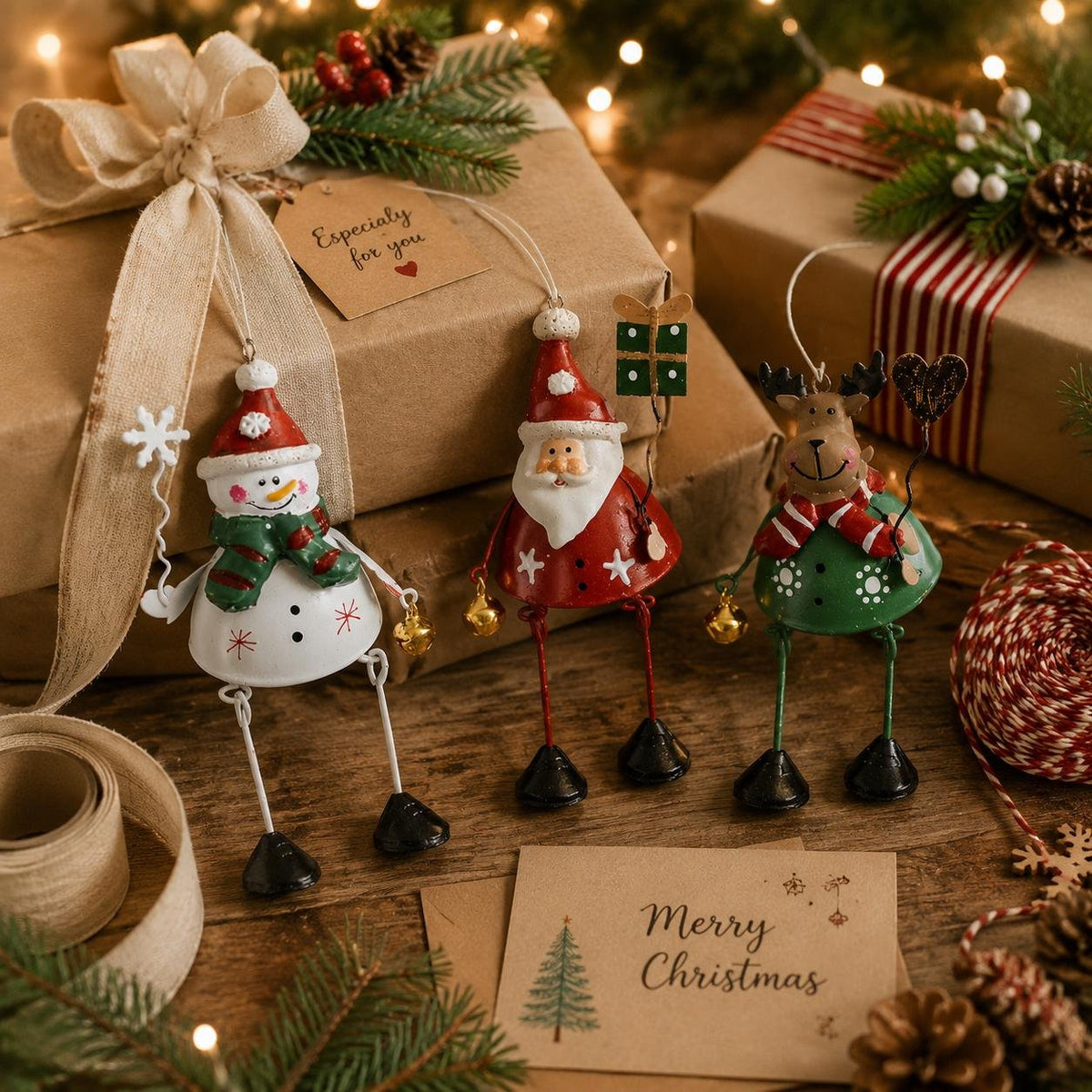 🌲Hot Sale Only ￡12.99!!!✨ Hand-Painted Metal Dangling Leg Christmas Ornaments