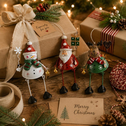 🌲Hot Sale Only ￡12.99!!!✨ Hand-Painted Metal Dangling Leg Christmas Ornaments