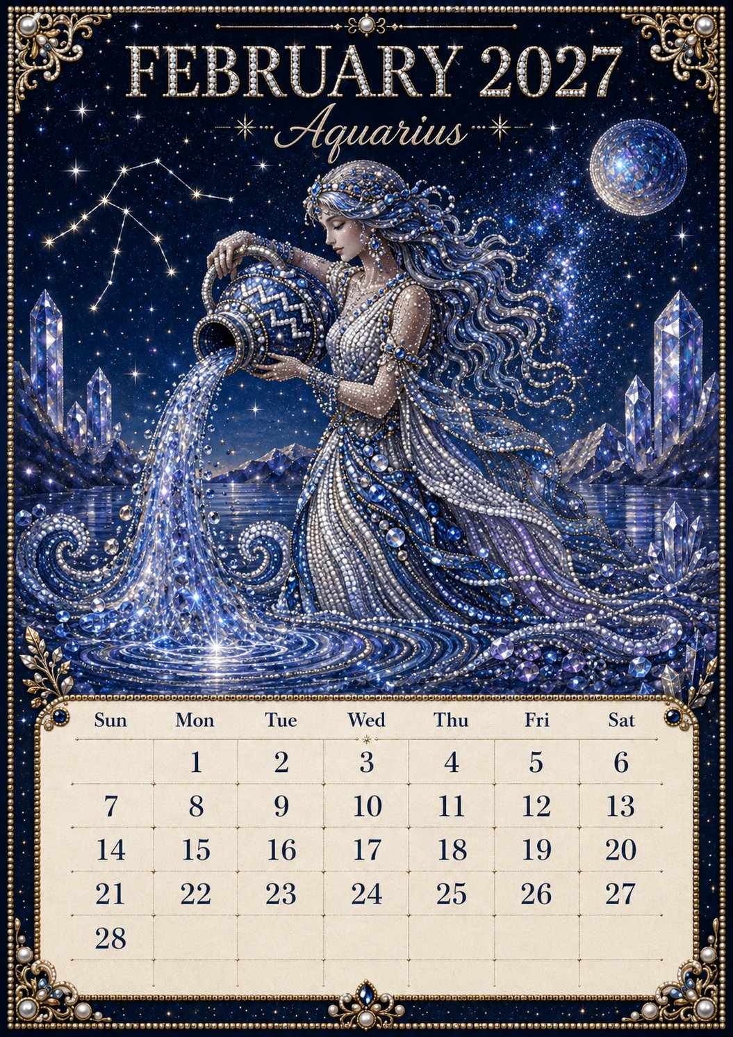 ⏳ Last Day 49% OFF – 🌙 Beginner-Friendly 2027 Twelve Zodiac Bead Art Calendar Kit | Complete Kit with Zodiac Design Base, Decorative Beads & Step-by-Step Guide Included 💕