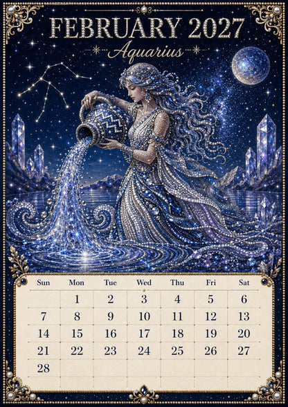 ⏳ Last Day 49% OFF – 🌙 Beginner-Friendly 2027 Twelve Zodiac Bead Art Calendar Kit | Complete Kit with Zodiac Design Base, Decorative Beads & Step-by-Step Guide Included 💕