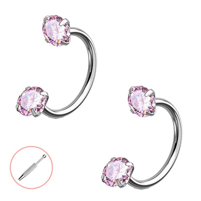 Buy 1 Get 1 Free⏰Horseshoe Gem Nose Ring – Internally Threaded & Comfortable