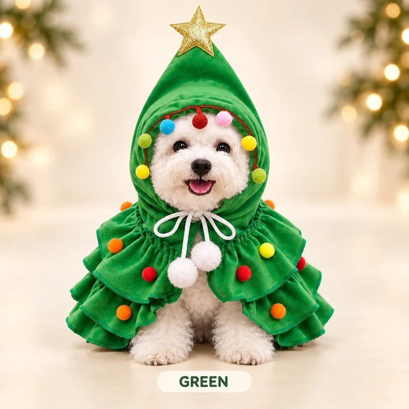 🎄Walking Christmas Tree Pet Costume ⭐ – Cozy Holiday Dress-Up Outfit for Dogs & Cats🐶🐱❤️