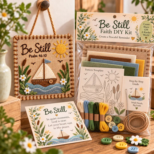 ⏳ Last Day 49% OFF – ✝️ Beginner-Friendly Psalms Fabric Weaving DIY Kit | 6 Scripture Designs with Felt, Thread, Pattern & Step-by-Step Guide 💕