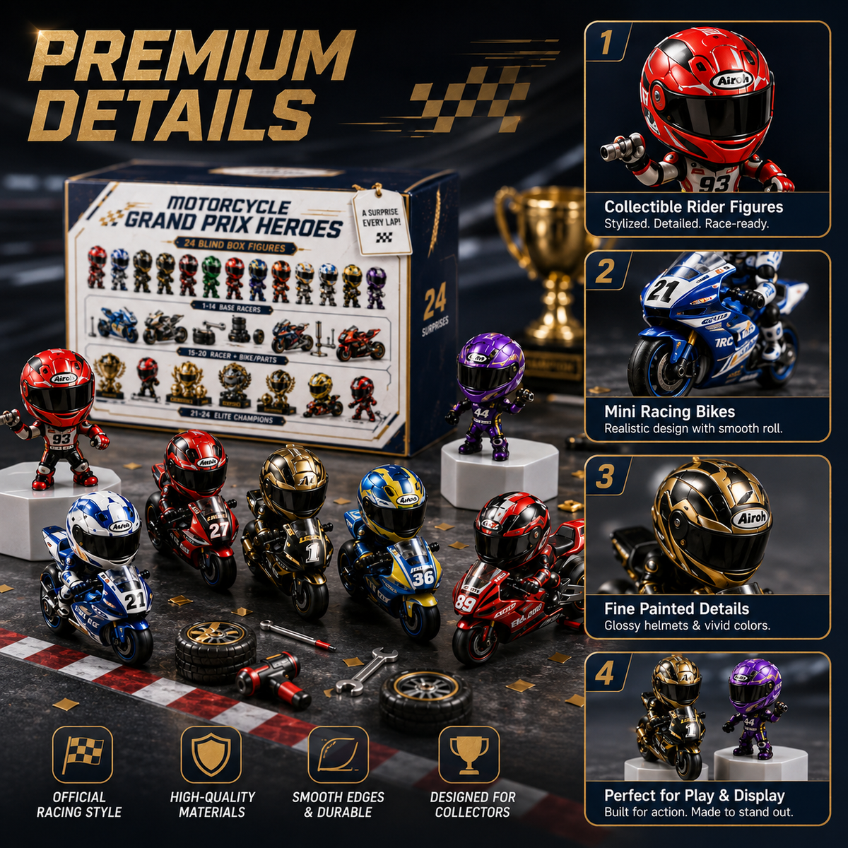 🏍️2026 Motorcycle Grand Prix Heroes – 24-Day Racing Blind Box Gift Set