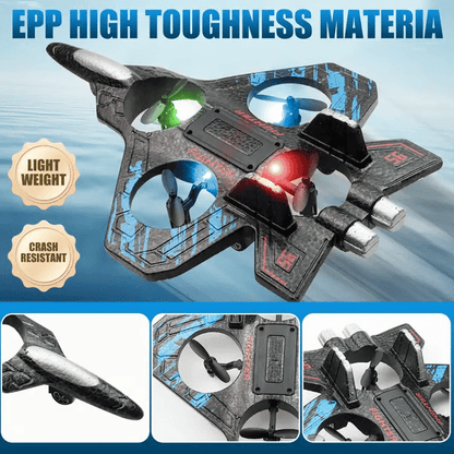 360° Flips + LED Lights 🚀 49% OFF This Week! RC Stunt Fighter Jet Toy for Kids