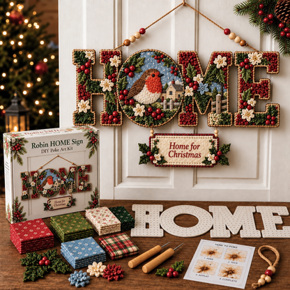🔥49% Off Last Day - 🎄 ✨ DIY Fabric Poke Art HOME Sign Kit 🏡