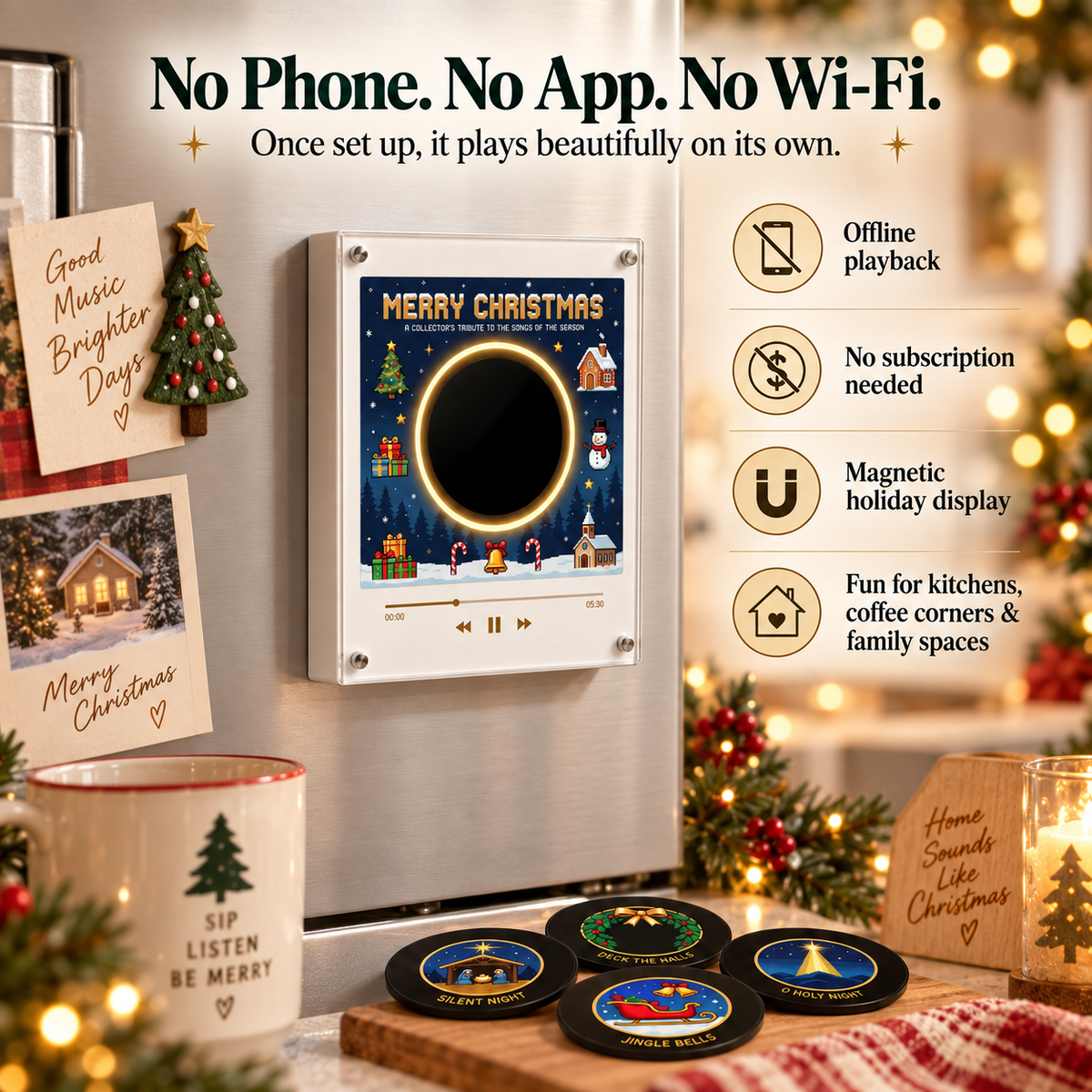 💥Christmas Tunes Player with 9 Magnetic Discs