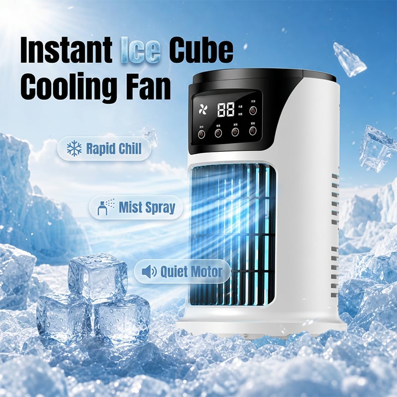 ❄️ Cross-Border Popular Cooling Fan Outdoor Air Cooler Home Desktop Office Humidification Usb Multi-Function Timing Fan
