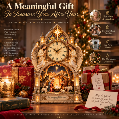 🔥Last Day 49% OFF🌟Bethlehem Cathedral Nativity Clock⏰