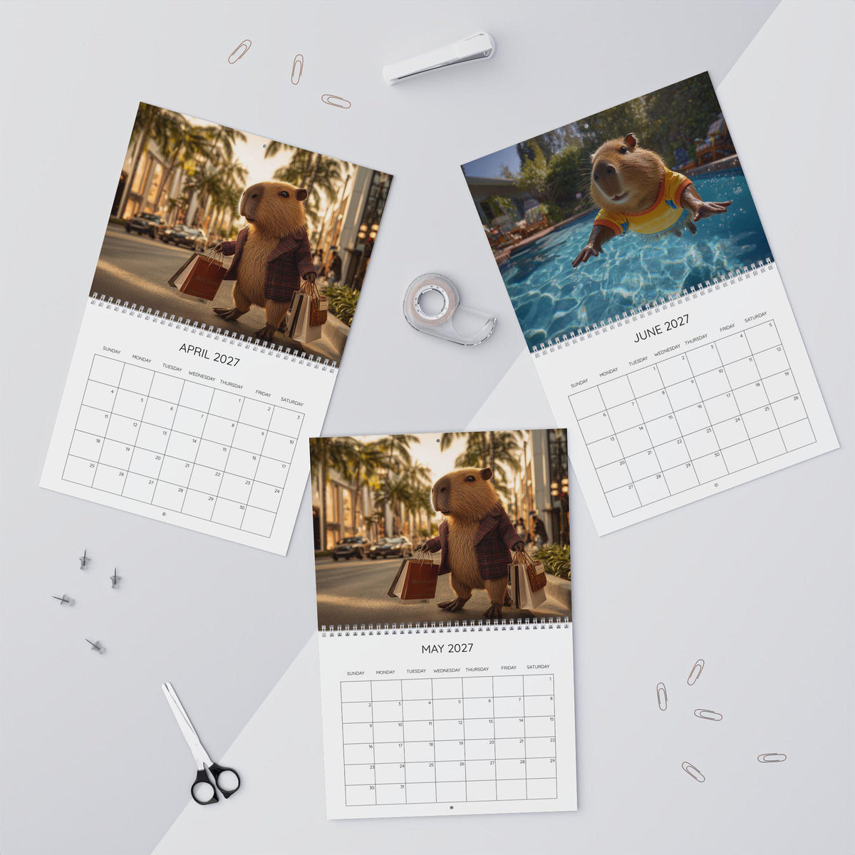 2027 Capybara Calendar | Cute Capybara Calendar | A4 Animal Wall Calendar | Gift for Capybara Lovers, Updated for 2027
