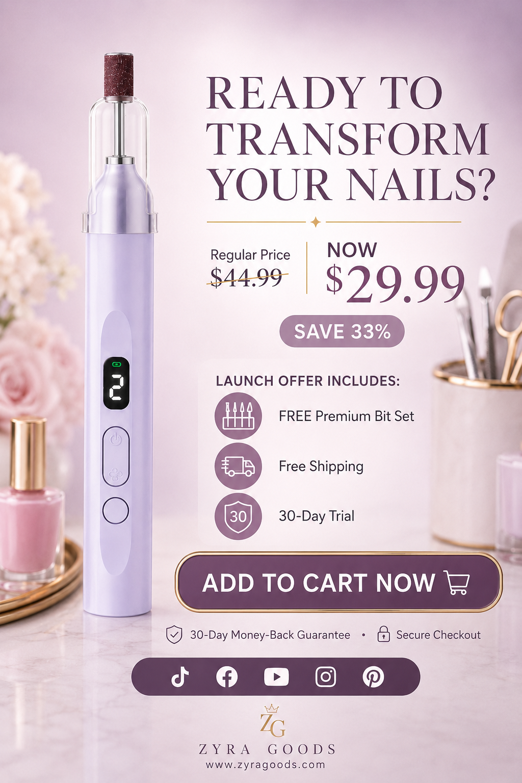 💅 Last Day Special Price £9.99 ! ✨Portable Multifunctional Electric Nail Drill