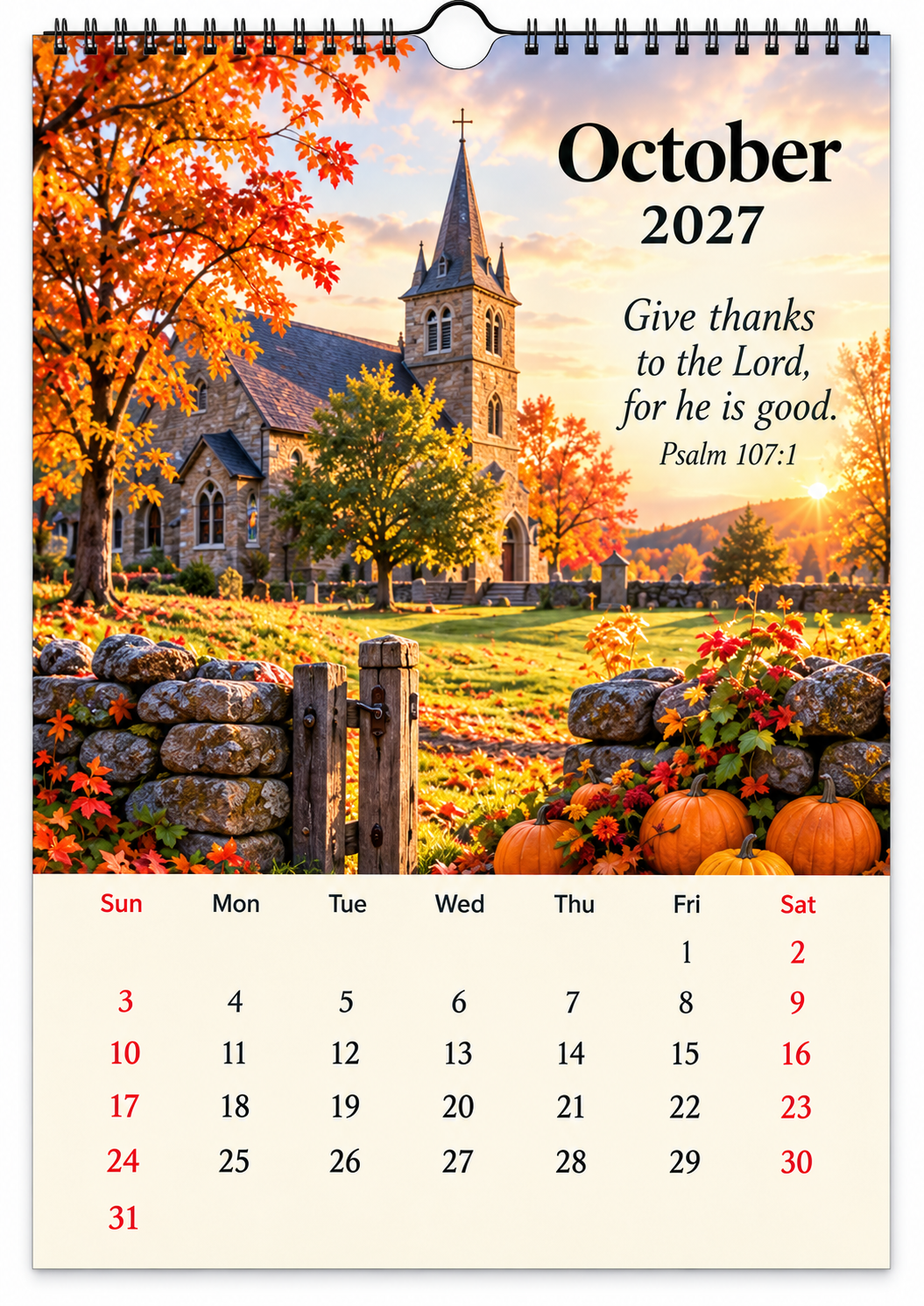 ✝️2027 Seasons of Faith Wall Calendar