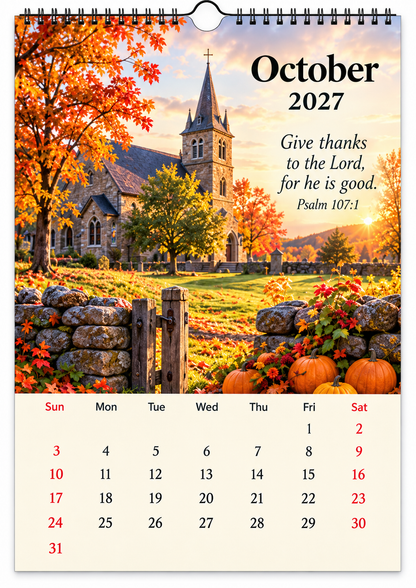✝️2027 Seasons of Faith Wall Calendar