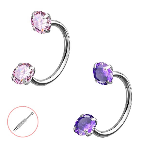Buy 1 Get 1 Free⏰Horseshoe Gem Nose Ring – Internally Threaded & Comfortable