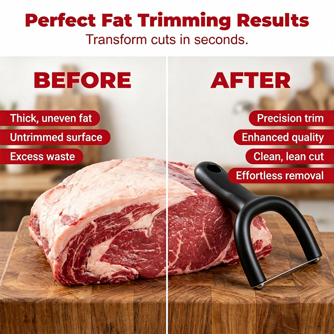 🔥 40% OFF! 🥩 Handheld Fat Trimmer for Beef & Pork, Portable Meat Fat Remover Tool, Easy Brisket Trimming BBQ Kitchen Gadget