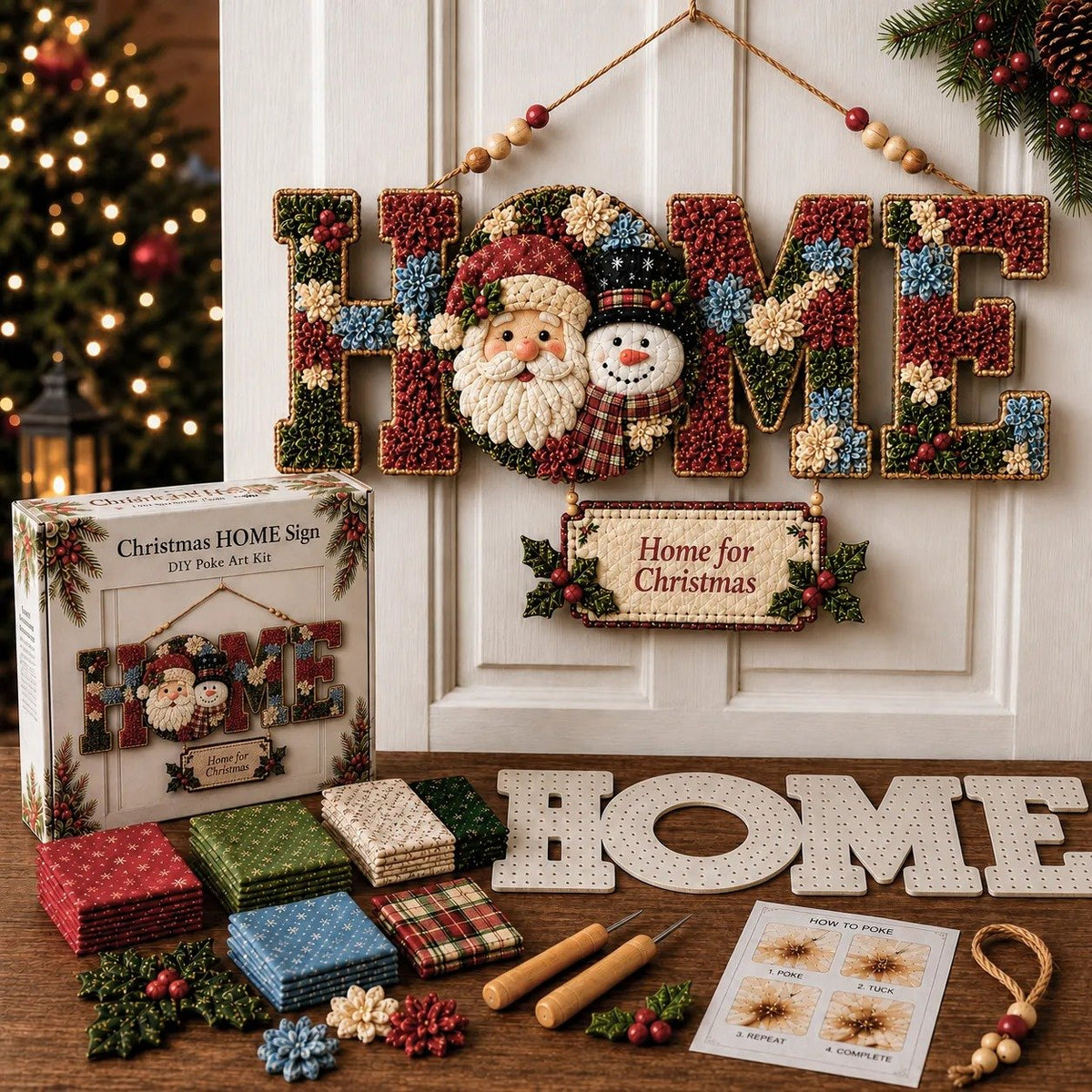 🔥49% Off Last Day - 🎄 ✨ DIY Fabric Poke Art HOME Sign Kit 🏡