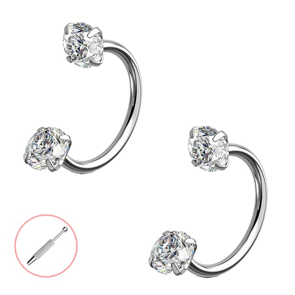 Buy 1 Get 1 Free⏰Horseshoe Gem Nose Ring – Internally Threaded & Comfortable