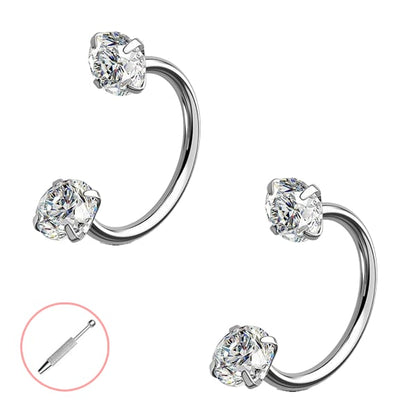 Buy 1 Get 1 Free⏰Horseshoe Gem Nose Ring – Internally Threaded & Comfortable