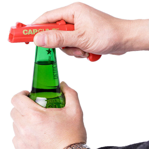 Pistol Shaped Bottle Opener & Cap Launcher