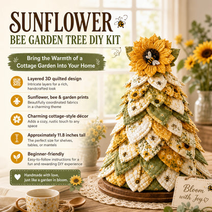🔥🌻Sunflower Bee Garden Tree DIY Kit-Handmade Fabric Tabletop Tree Decor