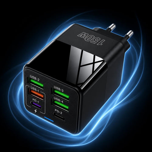 ⚡️Secret to Faster Phone Performance⚡️Six-Port Travel Charger for Extended Phone Battery Life