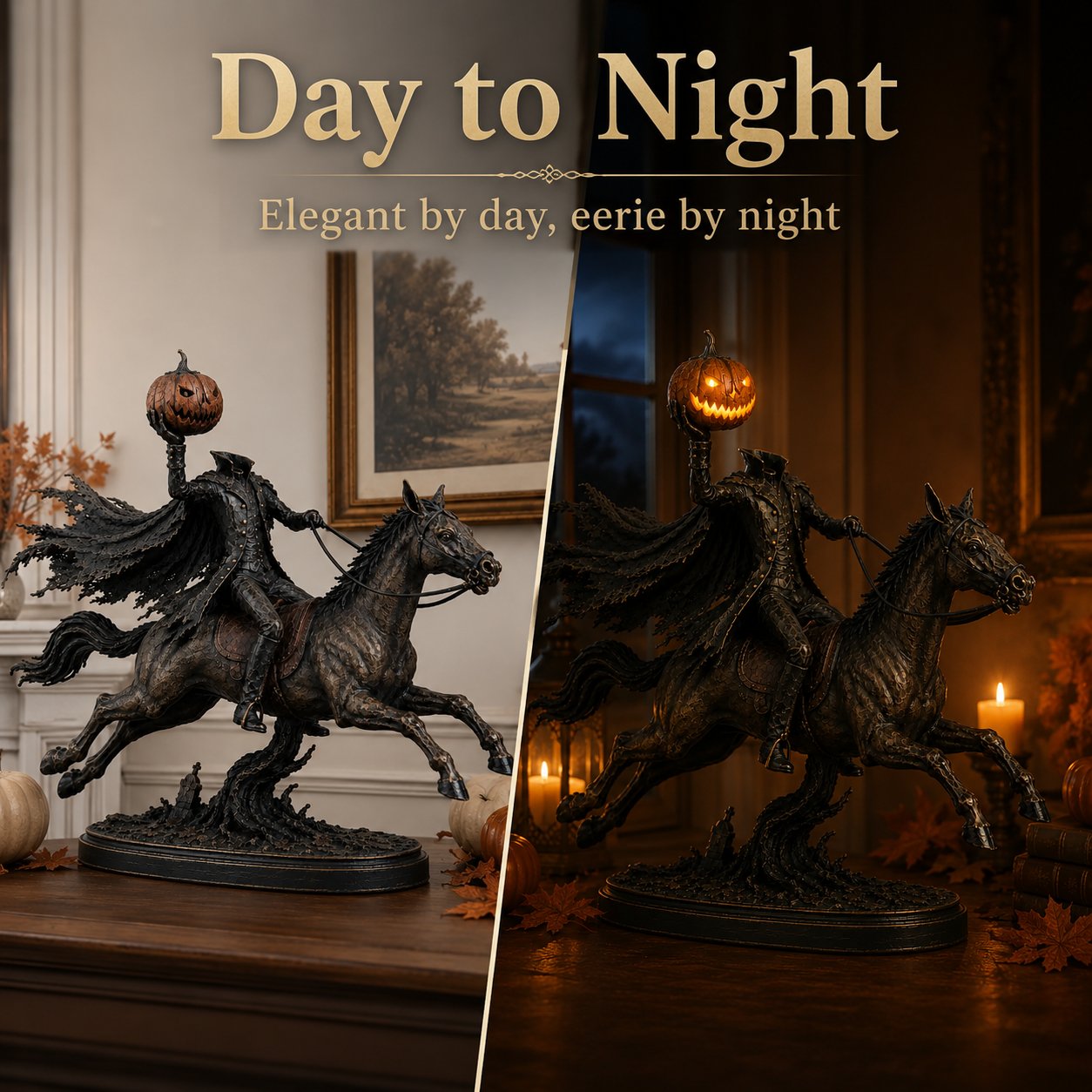 ⏰Last Day Buy 2 Save 10% - 🎃🏇Midnight Chase Headless Horseman Statue | Awaken the Legend of the Hollow(✨Same as the video)