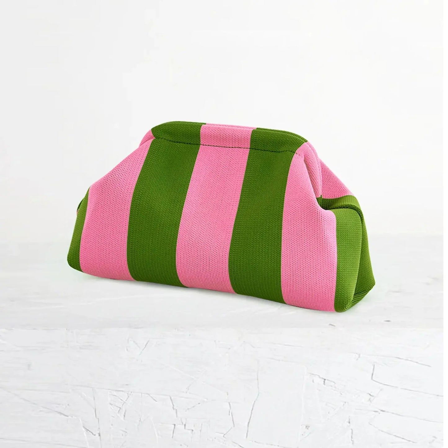 👜 Women's Striped/diamond Dot Cloud Handbag, Clip-Top Crossbody Bag