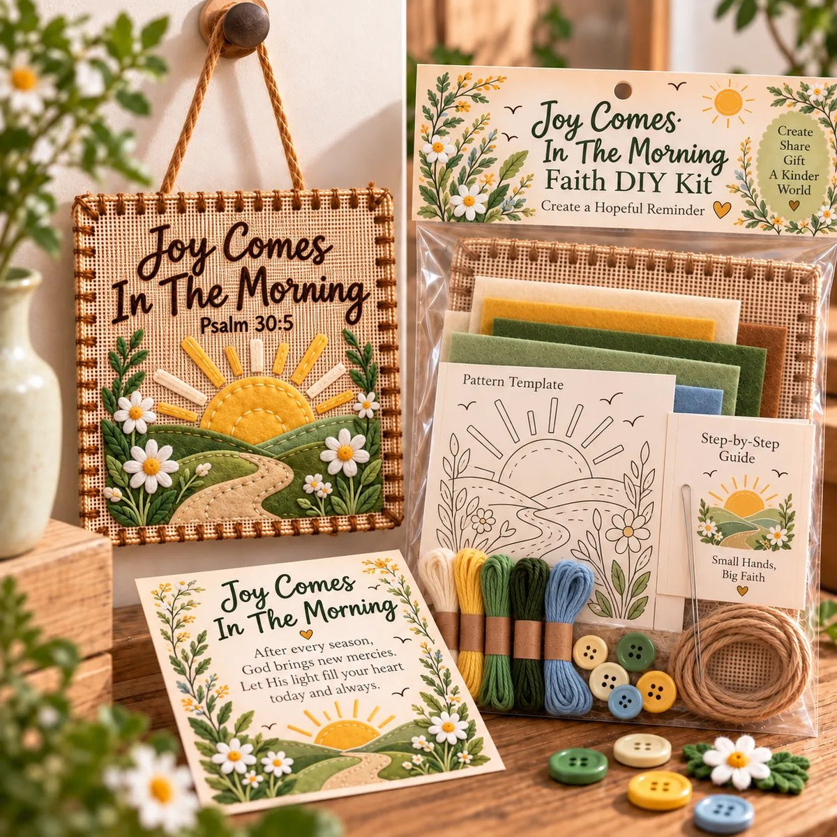 ⏳ Last Day 49% OFF – ✝️ Beginner-Friendly Psalms Fabric Weaving DIY Kit | 6 Scripture Designs with Felt, Thread, Pattern & Step-by-Step Guide 💕