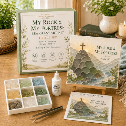 💥 LAST DAY 49% OFF - ✝️ Psalms of Comfort & Strength Sea Glass Art Kit