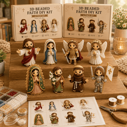 🔥 DIY Christian 3D Beaded Figurines Kit | Handmade Faith Craft for Prayer & Decoration