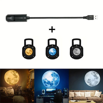 USB Galaxy & Moon Projector Night Light