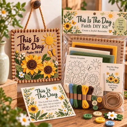 ⏳ Last Day 49% OFF – ✝️ Beginner-Friendly Psalms Fabric Weaving DIY Kit | 6 Scripture Designs with Felt, Thread, Pattern & Step-by-Step Guide 💕