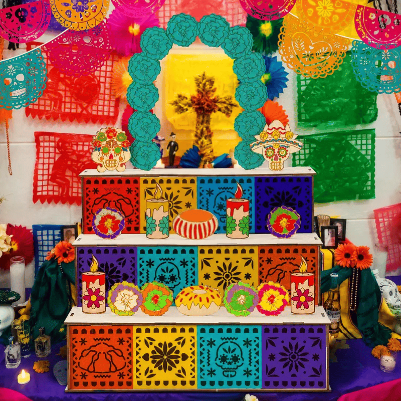 🔥Last Day 49% OFF - 🎃🏵️Day of the Dead Wooden Altar Display Set | 💕Death is not the end of life, forgetting is(📦Buy 2 Free Shipping)
