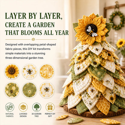 🔥🌻Sunflower Bee Garden Tree DIY Kit-Handmade Fabric Tabletop Tree Decor