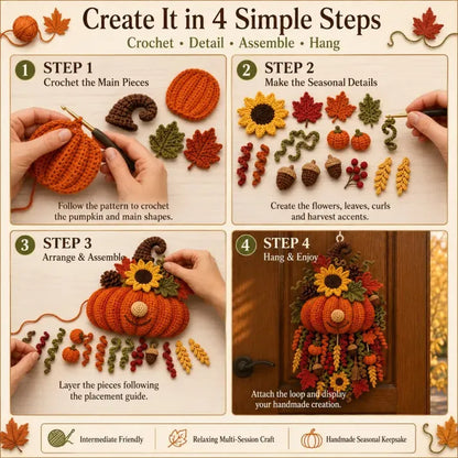 🔥LAST DAY 50% OFF - 🧶 DIY Seasonal 3D Crochet Door Hanger Kit Collection | Coordinated Yarn, Filling, Accessories & Step-by-Step Instructions Included 💕