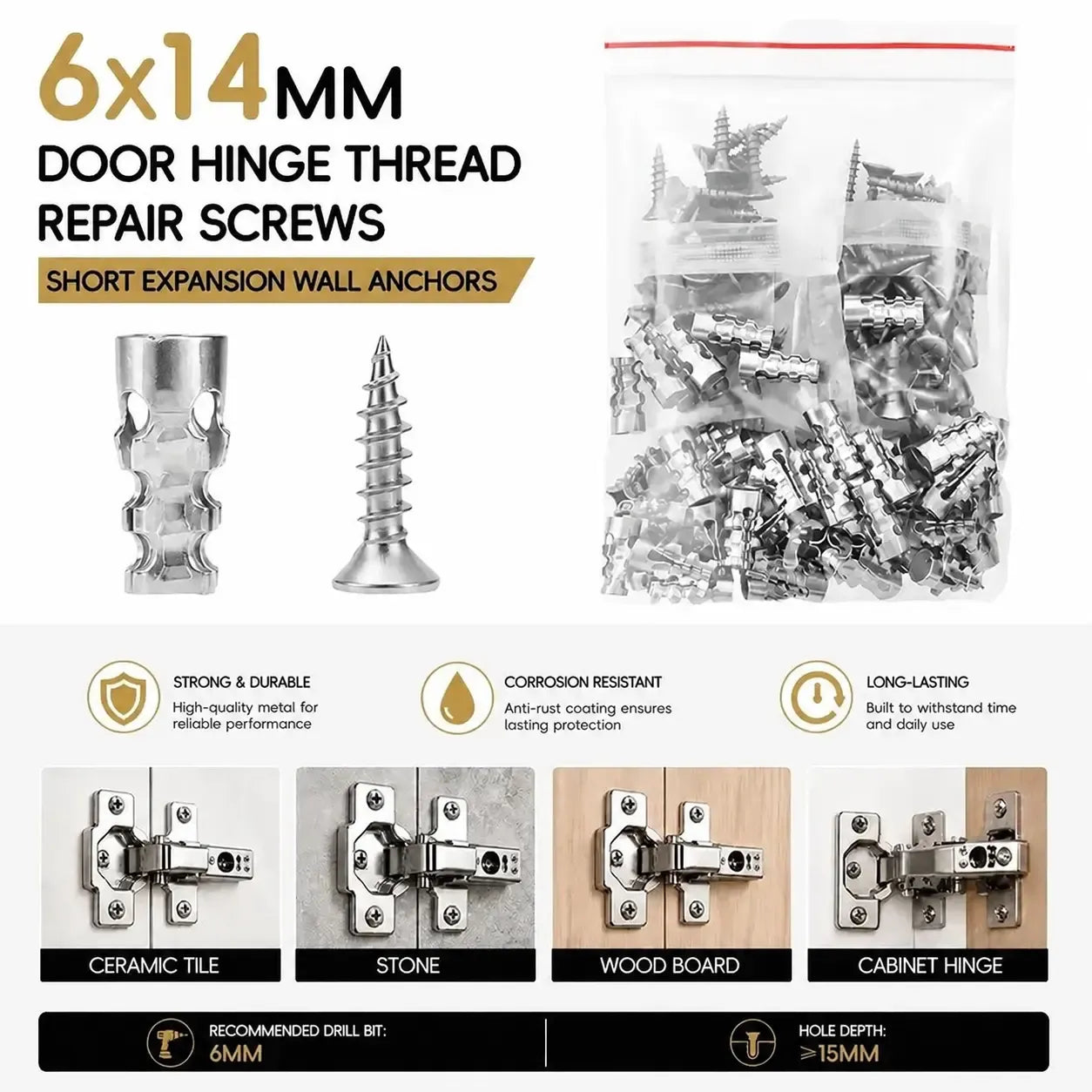 🛠️ Last Day Special Price £9.99 ! 🔥Buy more save more🎁Self Drilling Drywall Anchors with Screws Kit🪨 Easy Install Wall Fixing Accessories🔩
