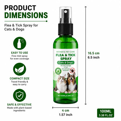 Petwag Flea & Tick Spray for Dogs & Cats – Natural Pet Protection Spray Against Fleas, Ticks & Mosquitoes, Safe Daily Care Formula (100ML)