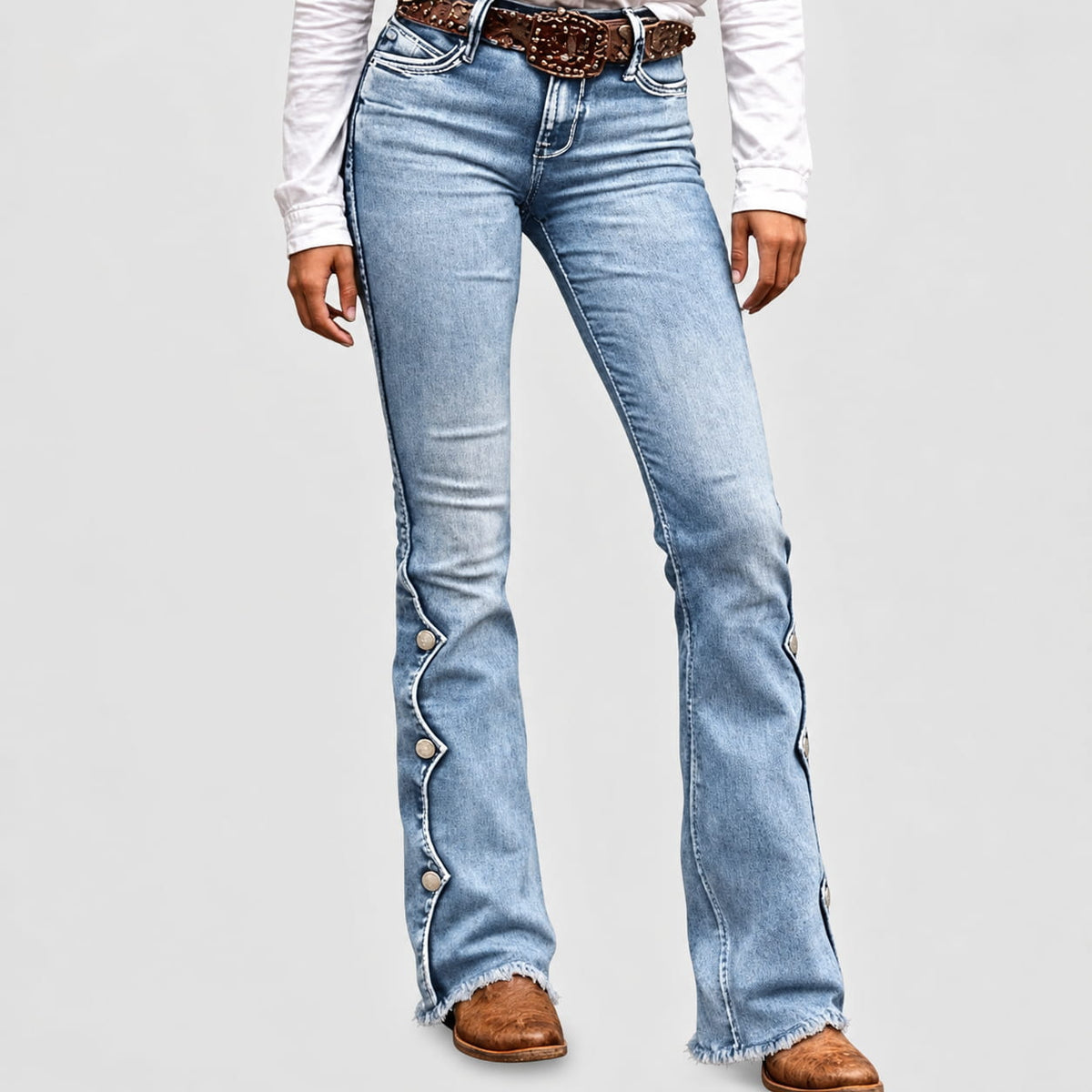 ⏰Last Day Sale 49% OFF& Free Shipping✈️💃Women High Waisted Distressed Flare Jeans